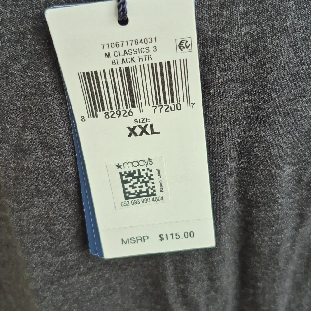 POLO Ralph Lauren Black Heather Grey‎ Cotton Mens XXL Polo Long Sleeve Shirt NEW